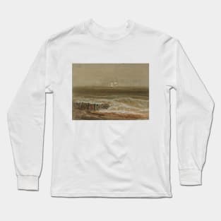 A Two-Masted Sailing Ship Seen from the Shore, A Groyne in the Foreground, 1796-97 Long Sleeve T-Shirt